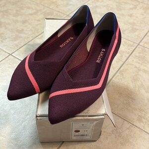 Rothy’s The Point in Marion Neon Stripe, Women size 12